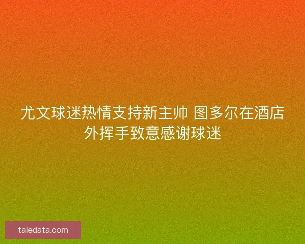 尤文球迷热情支持新主帅 图多尔在酒店外挥手致意感谢球迷