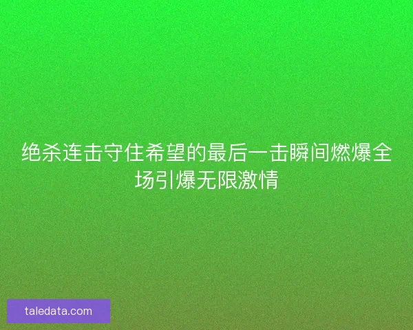 绝杀连击守住希望的最后一击瞬间燃爆全场引爆无限激情
